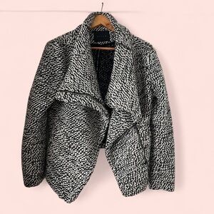 Blank NYC Knitted Black and White Sweater Coat